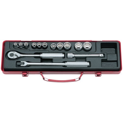Ko-Ken Socket Set 3/8" Drive (12 Point) 8 - 22mm, 14Pieces - KO3220M