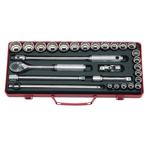 Ko-Ken 1/2" Drive Socket Set 12 Point 10 - 32mm, 28 Pieces - KO4241M