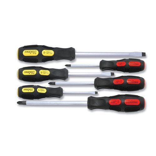 Ko-Ken Phillips And Slotted Blade Thru Screwdriver Set, 6Pieces - KO166PS/6
