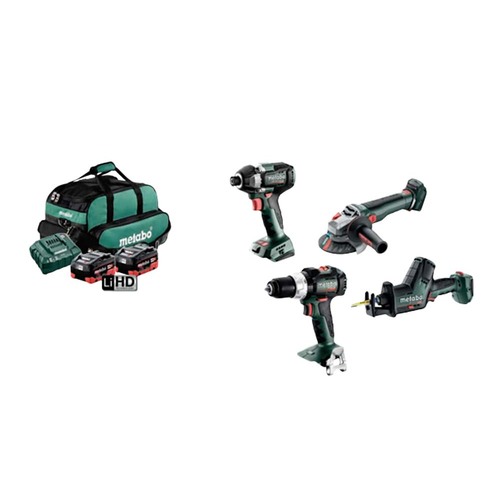 Metabo MET18BL4SB2HD5.5FY 18V 5.5Ah Cordless Brushless 4 Piece Kit - AU68403450