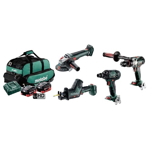 Metabo MET18BL4SB2HD5.5ES 18V 5.5Ah Cordless Brushless 4 Piece Kit - AU68402950