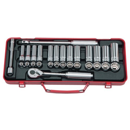 Ko-Ken Standard & Deep Socket Set 3/8" Drive, 6 Point - 29 Pieces