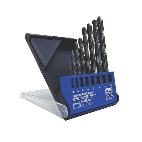 Pferd Drill Bit Set HSSG N Steel 3 - 8mm, 8 Pieces - 25203705