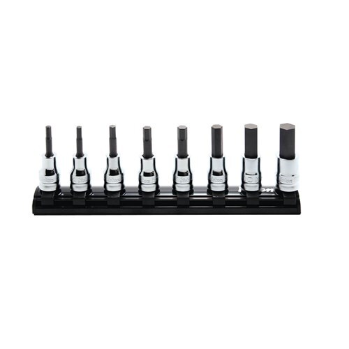 Ko-Ken Socket Set Inhex On Magnetic Rail 3/8" Drive (3 - 12mm) x 50mm, 8Pcs