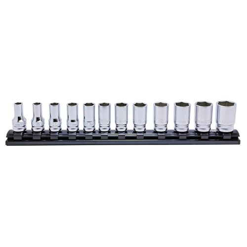 Ko-Ken Socket Set On Magnetic Rail 3/8" Drive 7 - 19mm, 12 Pieces