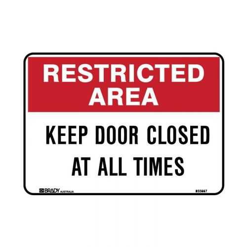 Brady Keep Door Closed At All Times 225 x 300mm Metal