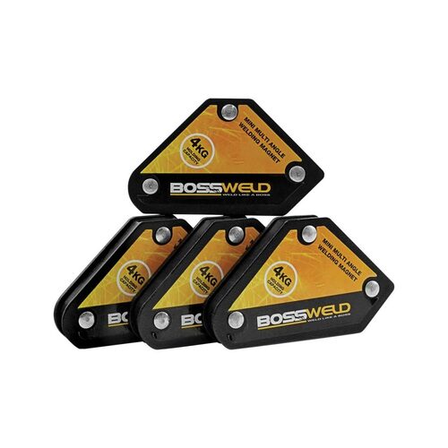 Bossweld Multi Angle Mini Welding Magnet 4kg 4/Pack