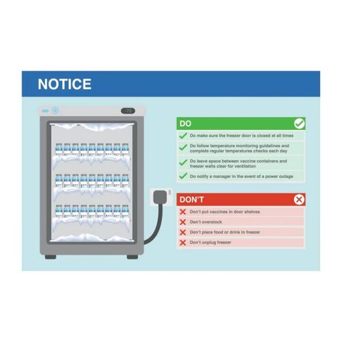 Brady Vaccine Fridge Sign - Do's and Don'ts 450 x 300mm Polypropylene