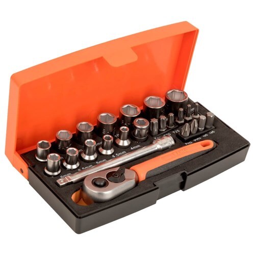 Bahco 1/4" Square Drive Socket Set, 25 Pieces - BAHSL25