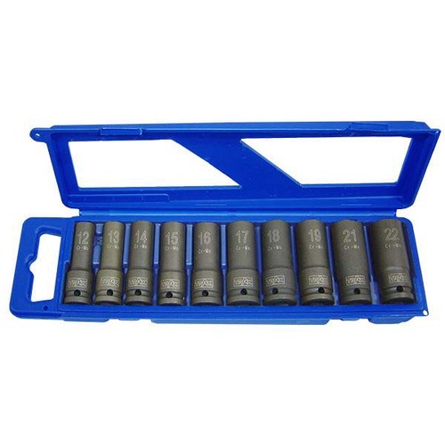 Trax AD-4011MB 1/2" Drive Deep Metric Impact Socket Set, 10pcs