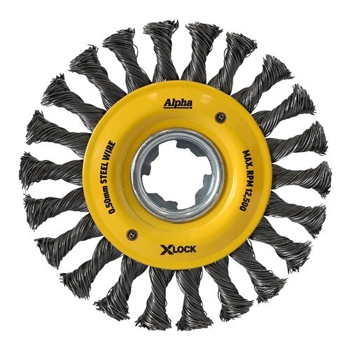 Alpha X-Lock 125mm Knotted Steel Wire Wheel Brush