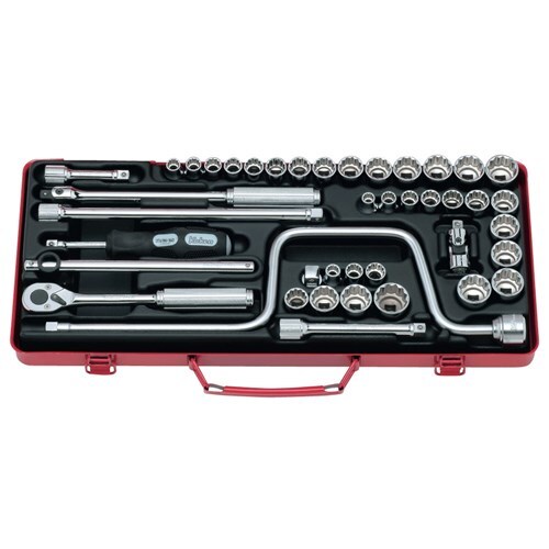 Ko-Ken 3/8" Drive AF/Metric Socket Set, 42 Pieces - KO3201AMW