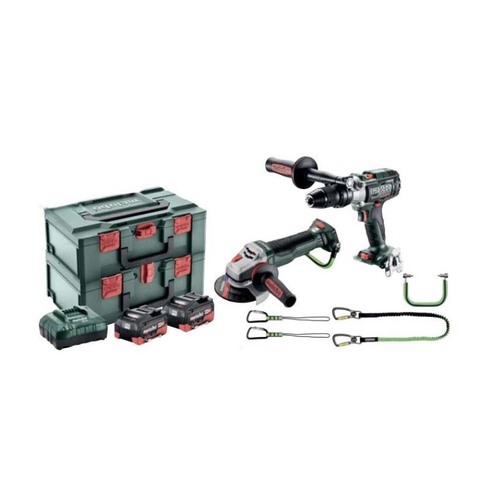 Metabo MET18BL2MB2HD5.5JK 18V Brushless 125mm Angle Grinder, 3 Speed Hammer Drill Kit