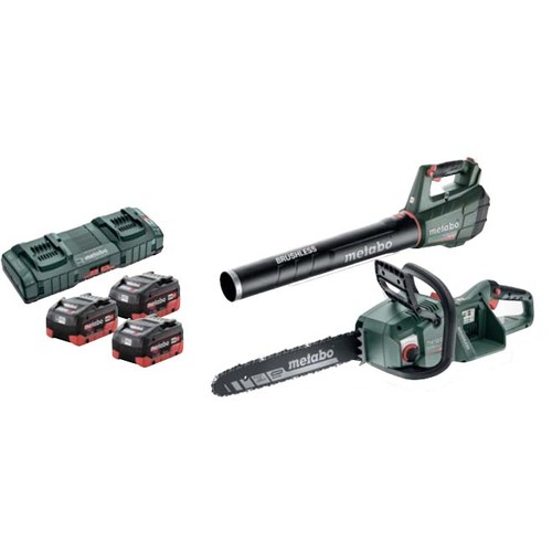 Metabo MET18BL23HD5.5HG 2 x 18V Brushless Chainsaw & 18V Brushless Leaf Blower Kit