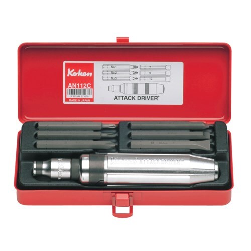 Ko-Ken Impact Driver Set Long Bit, 8 Pieces - KOAN112C