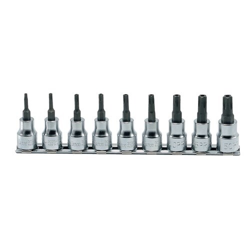 Ko-Ken Socket Set On Rail 3/8" Dr. Penta-Lobe 10PR-50PR, 8pcs
