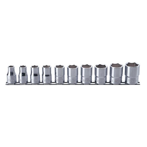 Ko-Ken Socket Set On Rail 1/2" Drive 3/8 - 15/16" AF - KORS4400A/10