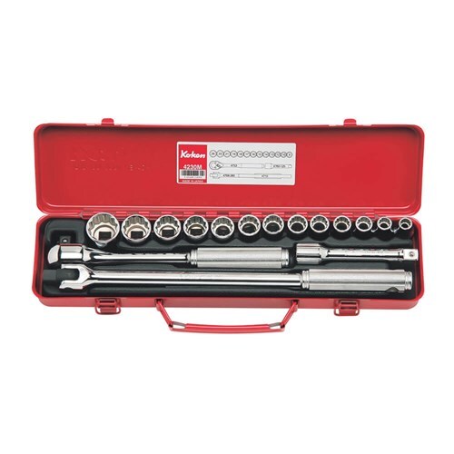Ko-Ken Socket Set 1/2" Drive 9 - 26mm, 17pcs - KO4230M