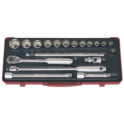 Ko-Ken Socket Set 1/2" Drive 3/8 - 1 1/4" AF, 19pcs - KO4241A