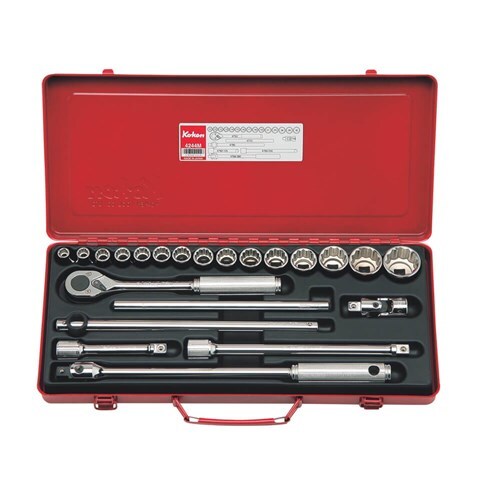 Ko-Ken Socket Set 1/2" Drive 9 - 32mm, 22pcs - KO4244M