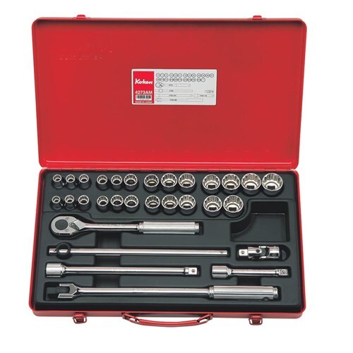 Ko-Ken Socket Set 1/2" Drive 12 Point AF/Metric, 30pcs - KO4273AM