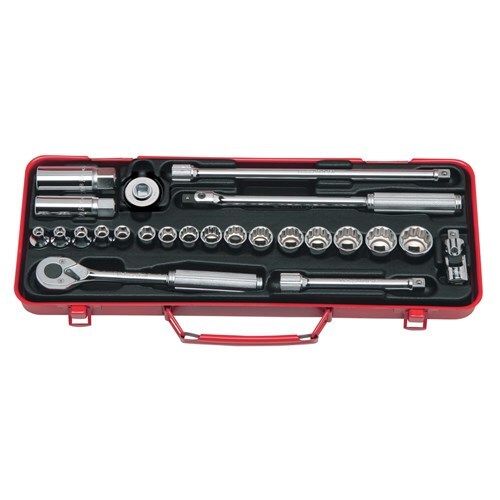 Ko-Ken Socket Set 3/8" Drive 6 Point & Spark Plug Socket, 24pcs - KO3275