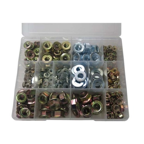 Trax Flange Nut & Flat Washer Assortment Kit, 455pieces