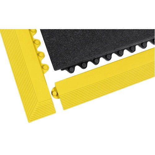 24/Seven Interlocking Mat Female Ramp - 75 x 990mm Black