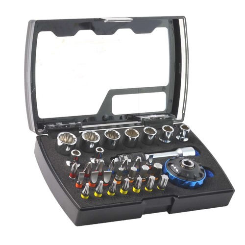 Trax Palm Ratchet Socket and Bit Set, 32 Pieces - ARX-932032