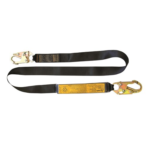 B-Safe 2m Shock Absorbing Lanyard Polyester Webbing With Steel Snap Hooks