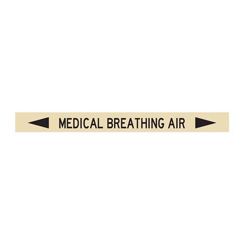 Brady Pipe Marker Medical Breathing Air 100 x 500mm - 10/Pack
