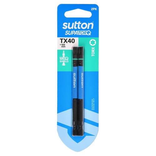 Sutton S212H02E40 TX40 x 100mm Torx Screwdriver Bit S212 Supatorq (2 Pack)
