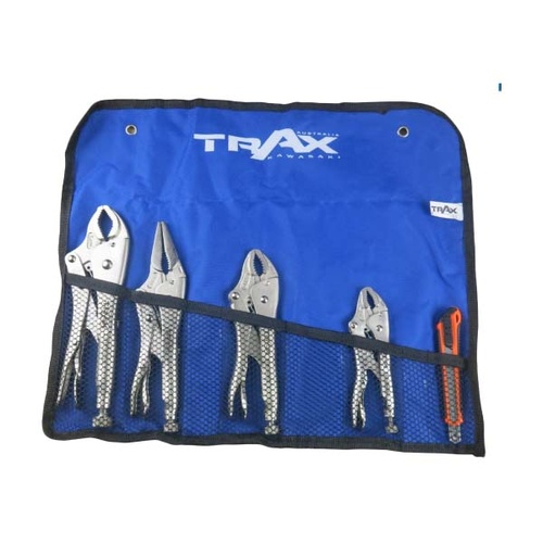 Trax ARX-LP4P 4Pc Locking Pliers Set in Bag w/ Bonus Knife