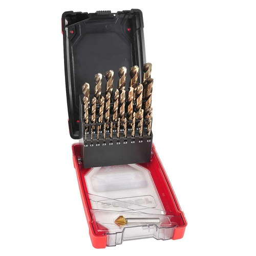 Saber X-SET HSS-Co5 (Cobalt) 1-13mm Twist Drill Set with Bonus Countersink