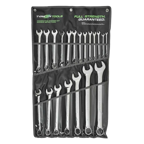 Typhoon Tools 7 - 32mm Metric Combination Spanner Set, 20 Pieces