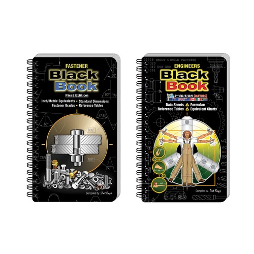 Black Book Set of Two - Fasteners And Engineer's LARGE Edition (10 x 6")